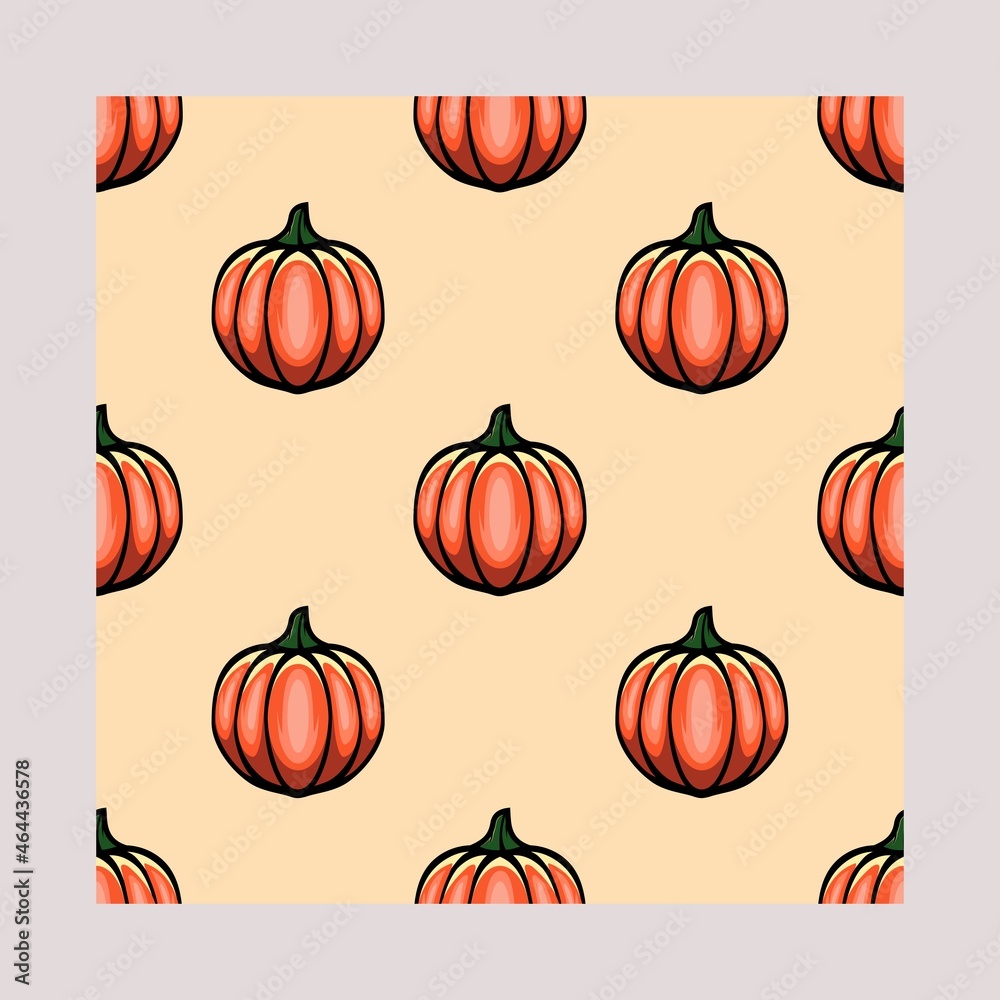 Halloween pumpkin pattern. Vector illustration. Pumpkin background.