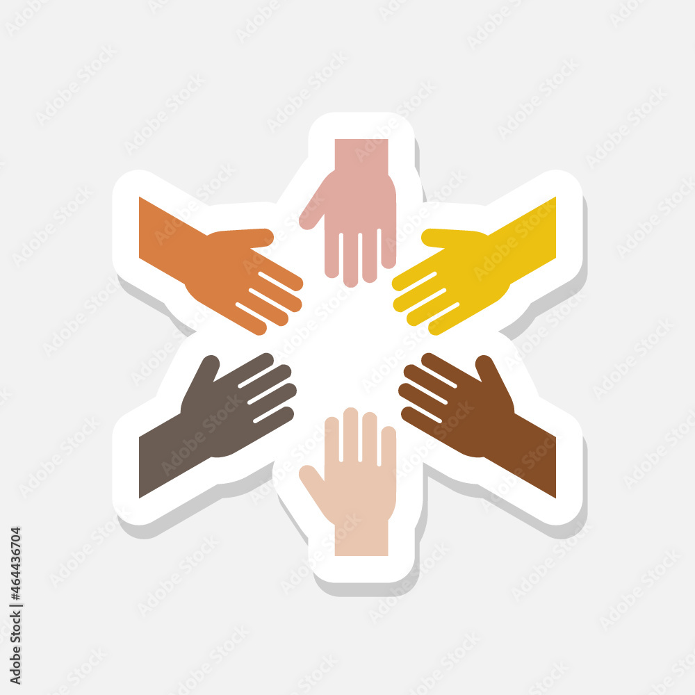 Obraz premium Social team logo sticker icon