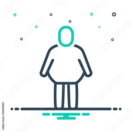 Mix icon for fat person