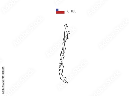 Mosaic triangles map style of Chile isolated on a white background. Abstract design for vector.