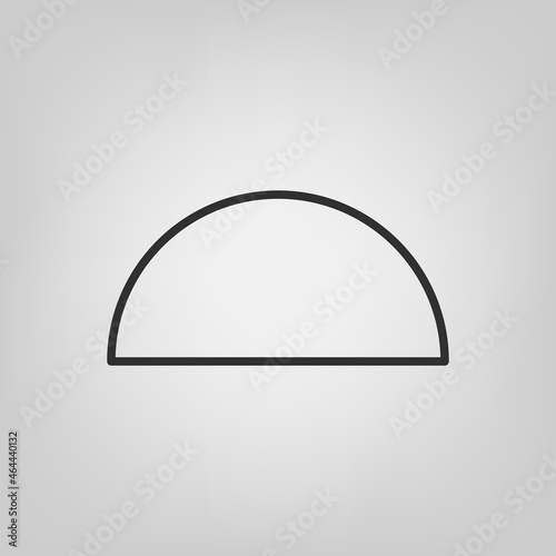 Stroke semicircle geometric shape vector