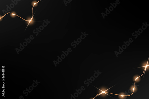 Abstract background vector in black with wired lights border
