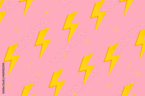 Pink pattern background wallpaper, lightning bolt illustration vector