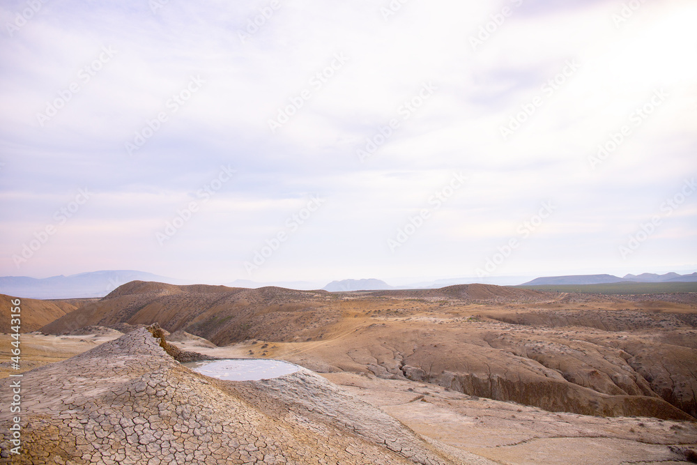 Beautiful mud volcanoes in the mountains.