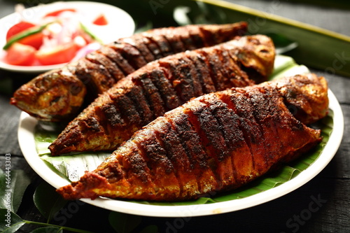 Wall Mural Delicious fish fry with exotic spices ,Kerala seafood recipes.