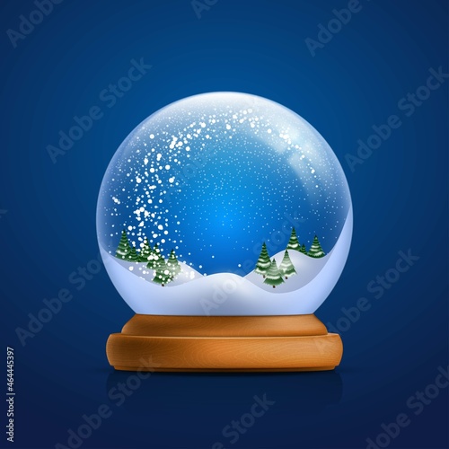 realistic christmas snowball globe vector design illustration