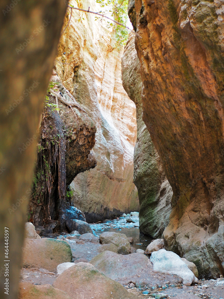 The cave view in mountains on Cyprus 