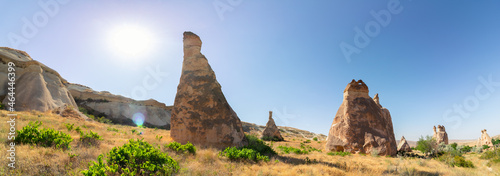 Panoramic view of Pasabagi Open Air Museum in Cappadocia Nevsehir Turkey