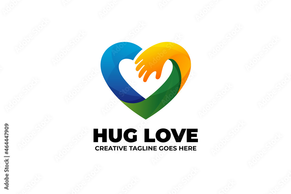 Abstract Hug Love Gradient Logo