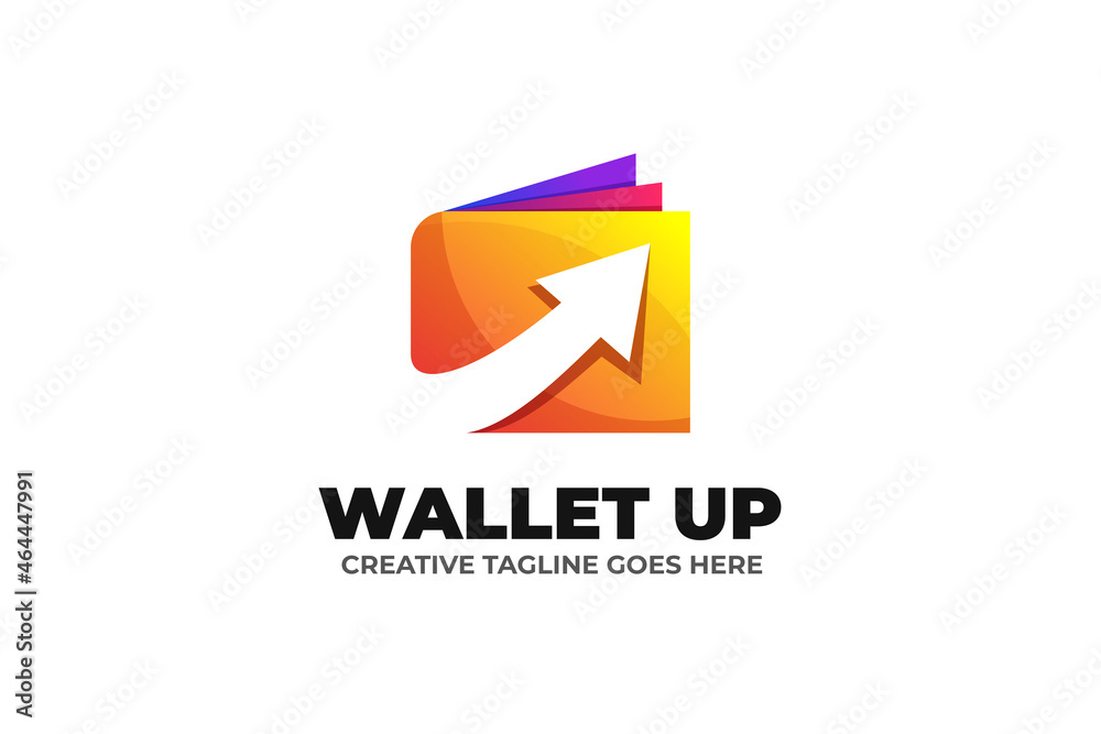 Wallet Arrow Up Financial Logo Wallet Arrow Up Financial Logo