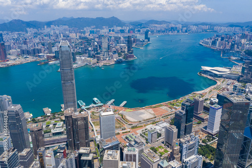 Top view of Hong Kong city photo