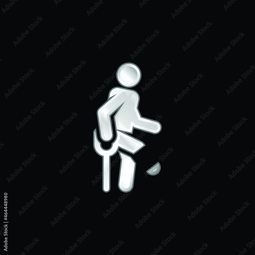 Accident silver plated metallic icon Accident silver plated metallic icon