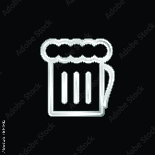 Beer Jar silver plated metallic icon