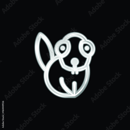 Beaver silver plated metallic icon