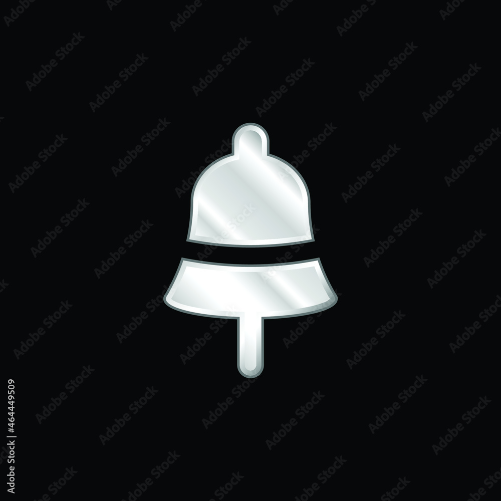 Bell silver plated metallic icon Bell silver plated metallic icon