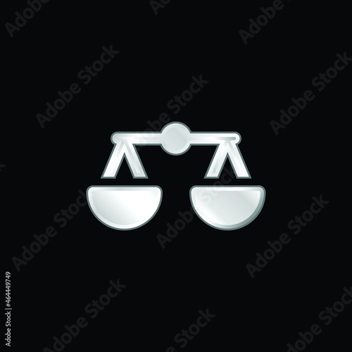Balance silver plated metallic icon