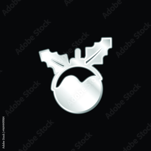 Bauble silver plated metallic icon