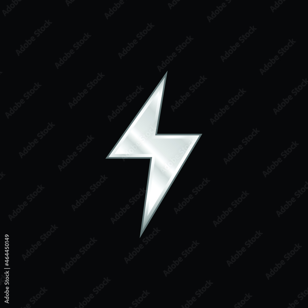 Bolt silver plated metallic icon Bolt silver plated metallic icon