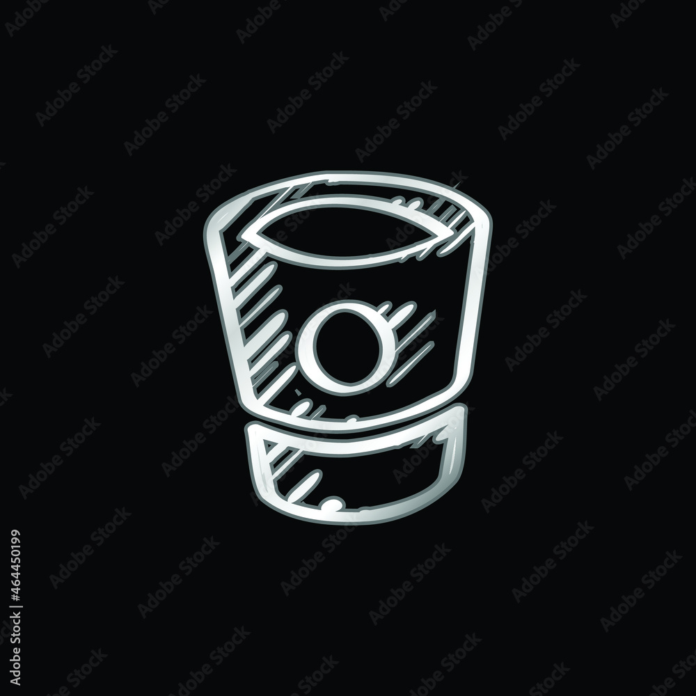 Bitbucket Sketched Social Logo Outline silver plated metallic icon Bitbucket Sketched Social Logo Outline silver plated metallic icon