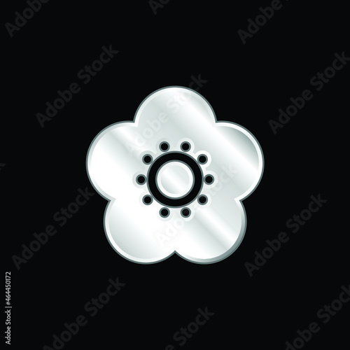 Blossom silver plated metallic icon