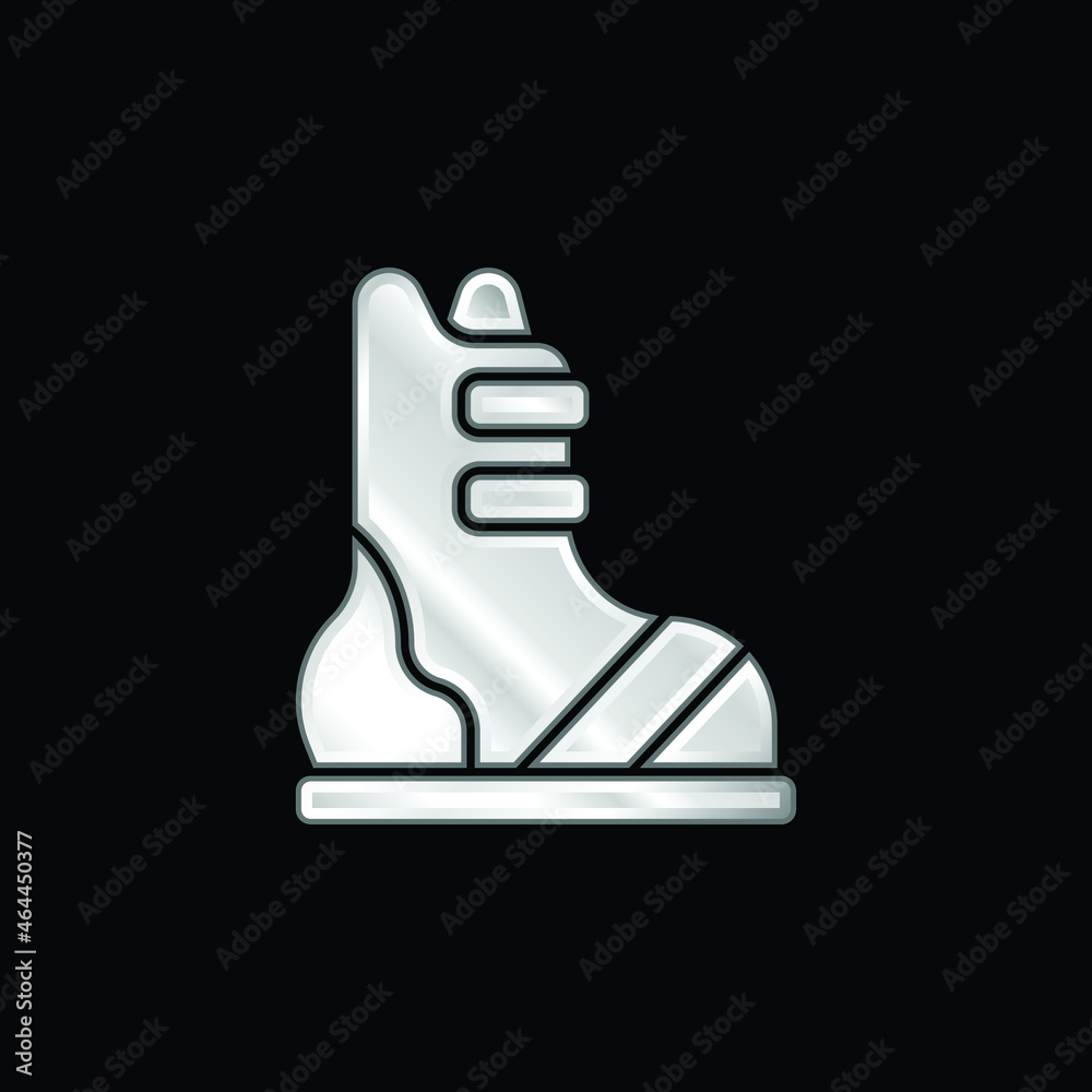 Boots silver plated metallic icon Boots silver plated metallic icon