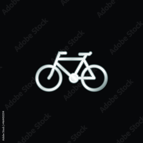 Bicycle silver plated metallic icon