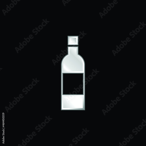 Bottle silver plated metallic icon