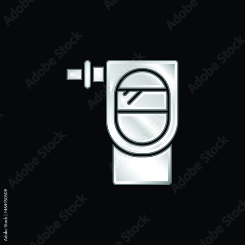 Breathalyzer silver plated metallic icon