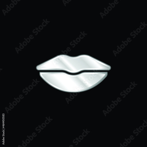 Big Lips silver plated metallic icon