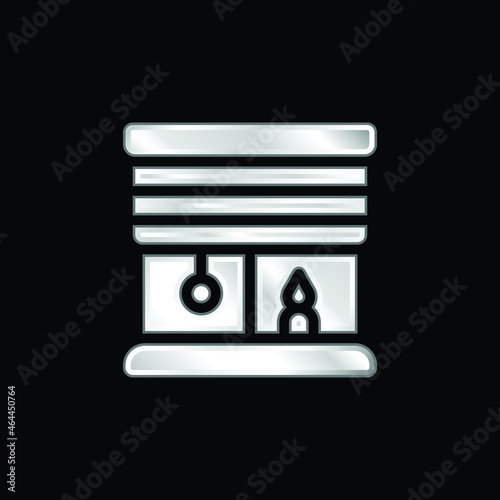 Blinds silver plated metallic icon