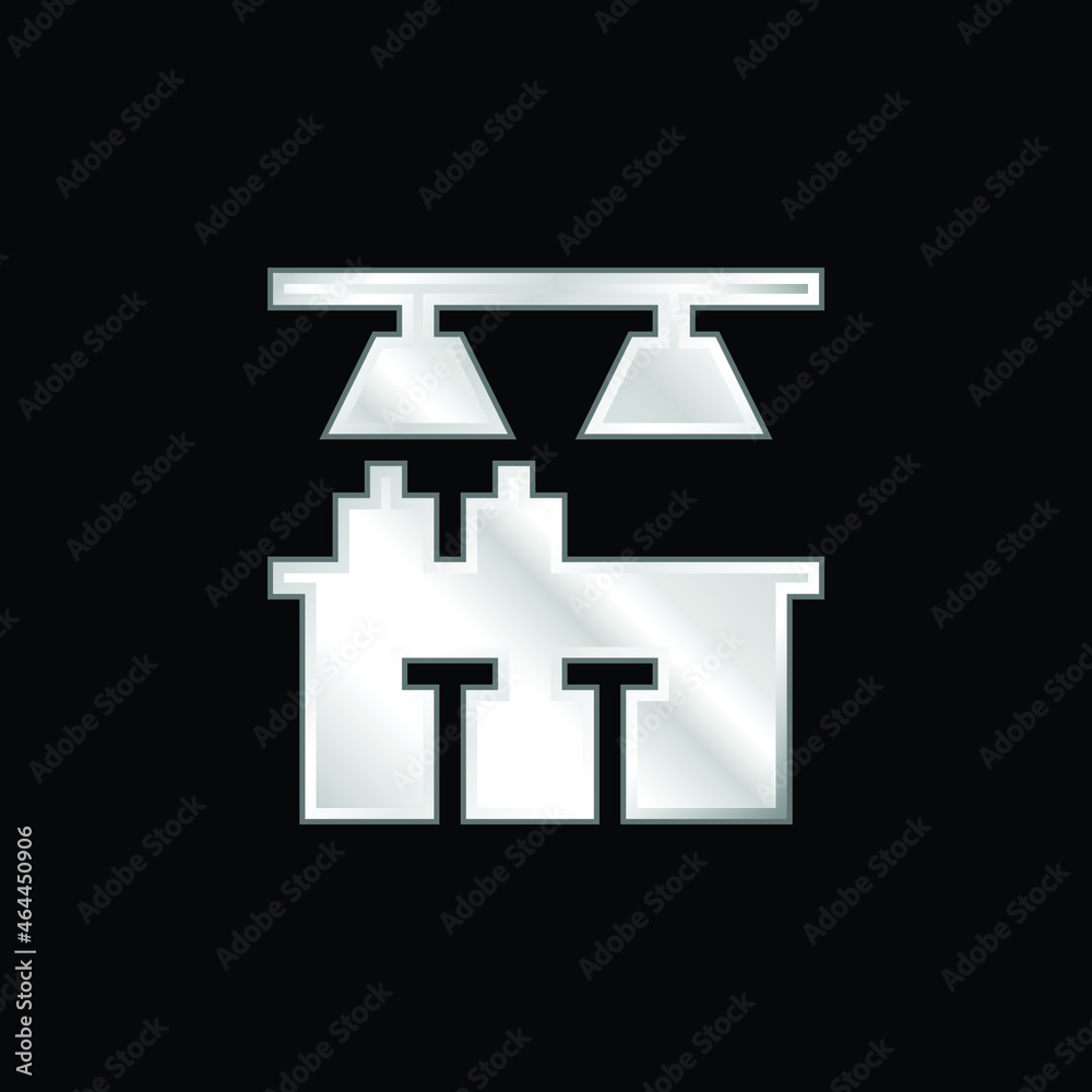 Bar silver plated metallic icon Bar silver plated metallic icon
