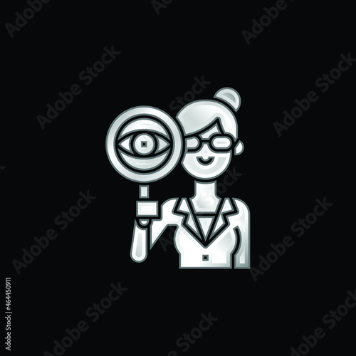 Auditor silver plated metallic icon