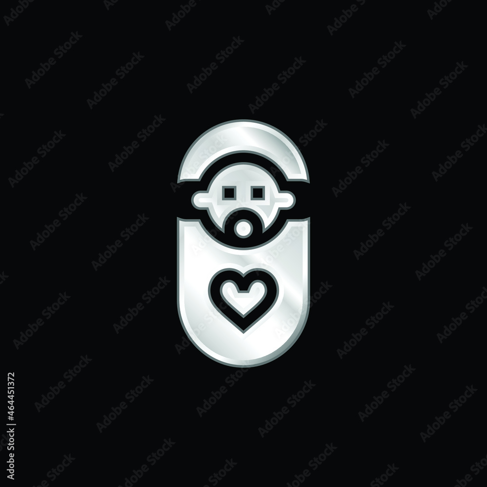 Baby silver plated metallic icon Baby silver plated metallic icon