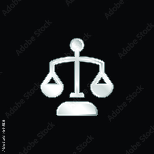 Balance Scale silver plated metallic icon