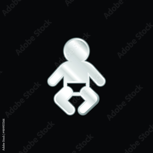 Baby silver plated metallic icon