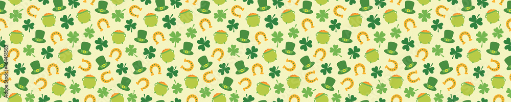 Seamless pattern with Saint Patrick's Day elements