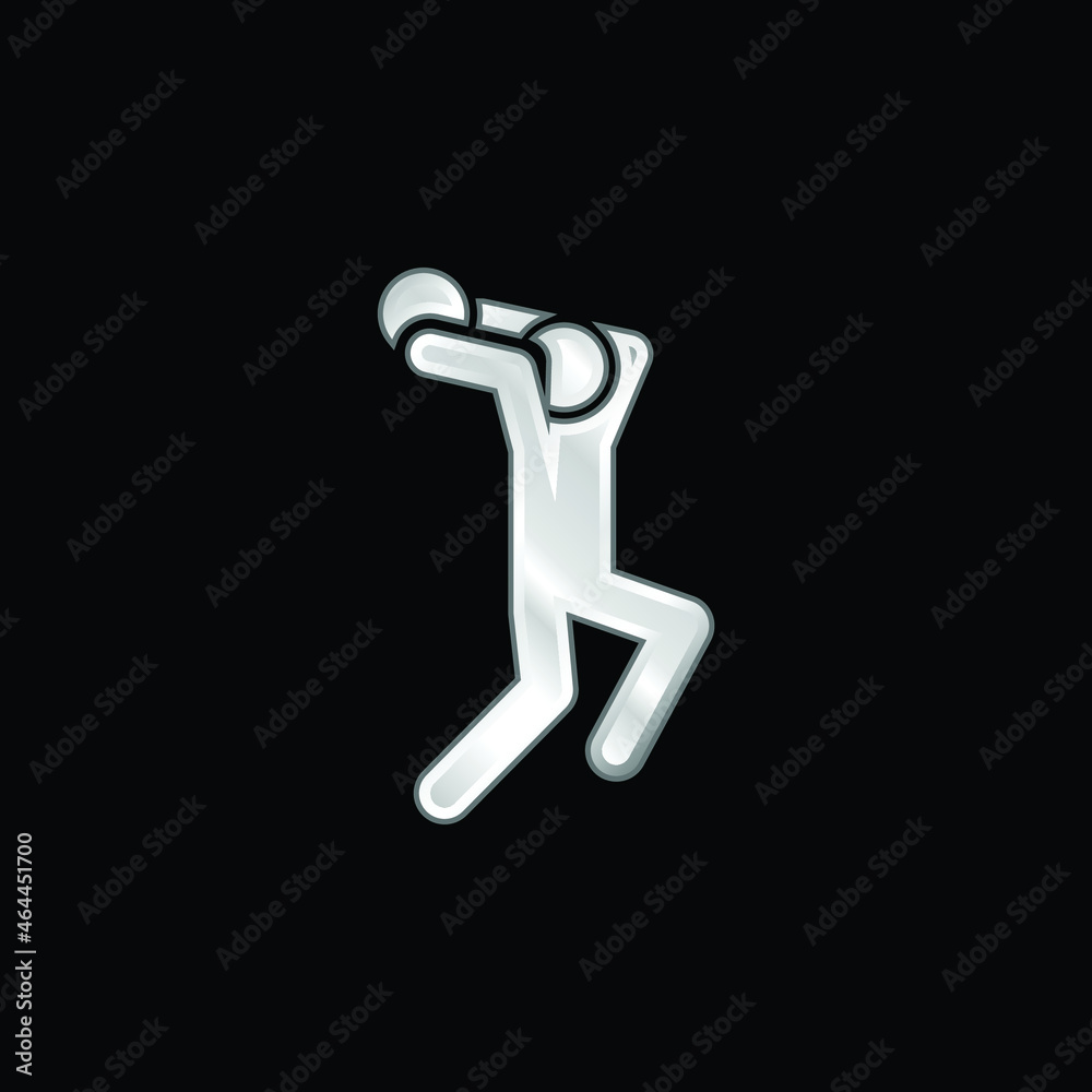 Basketball Player silver plated metallic icon Basketball Player silver plated metallic icon