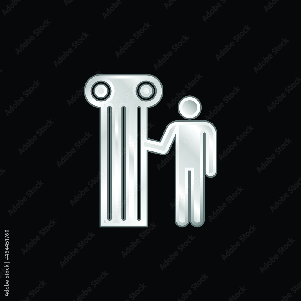 Architect silver plated metallic icon Architect silver plated metallic icon