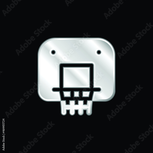 Backboard silver plated metallic icon