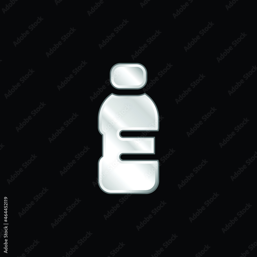 Bottle silver plated metallic icon Bottle silver plated metallic icon