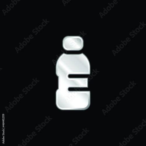 Bottle silver plated metallic icon