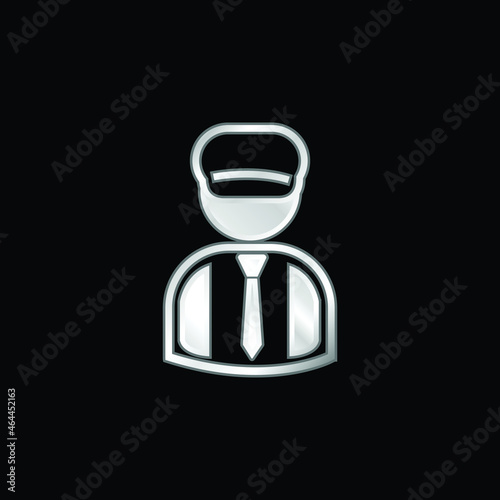 Bookkeeper silver plated metallic icon