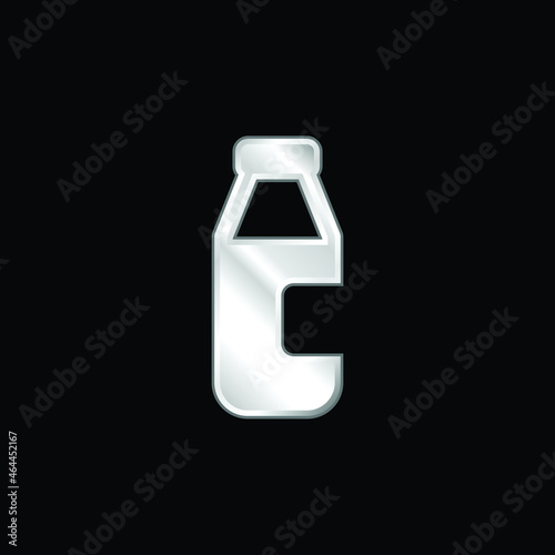 Bottle Of Milk silver plated metallic icon