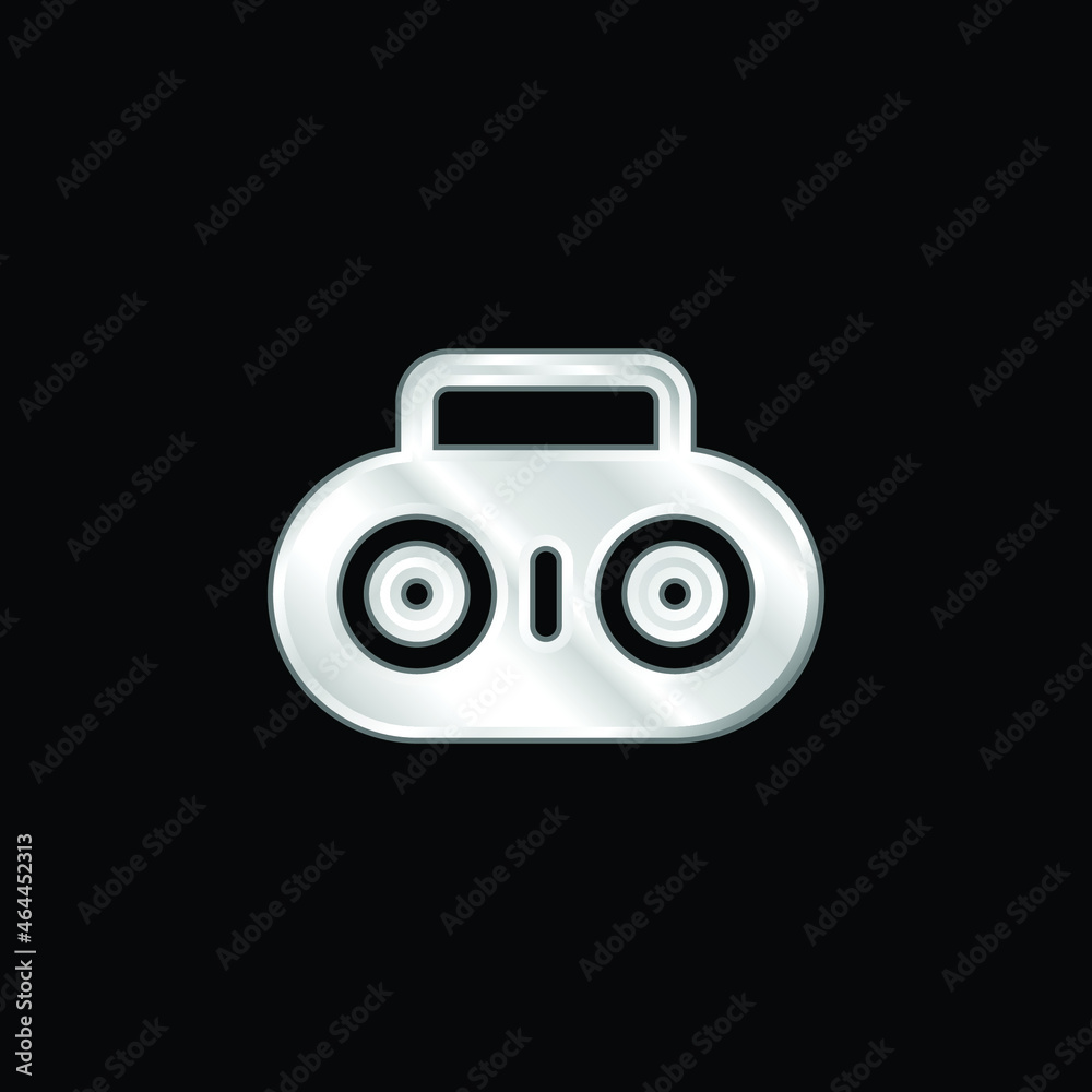 Boombox silver plated metallic icon Boombox silver plated metallic icon