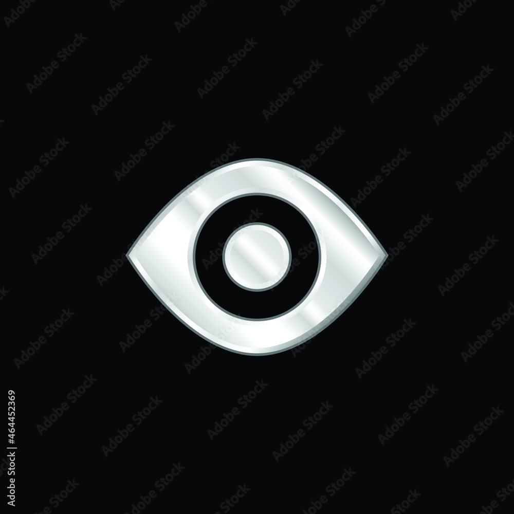 Black Eye silver plated metallic icon Black Eye silver plated metallic icon