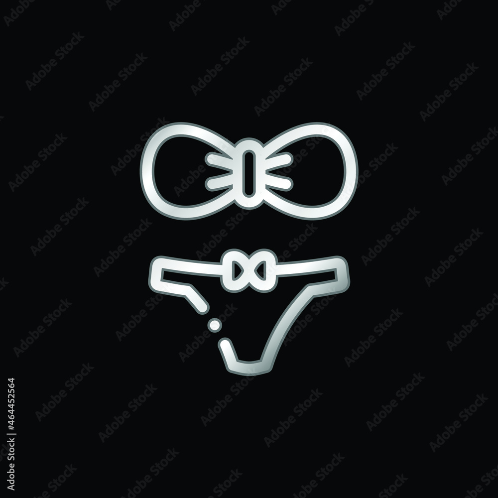 Obraz premium Bikini silver plated metallic icon