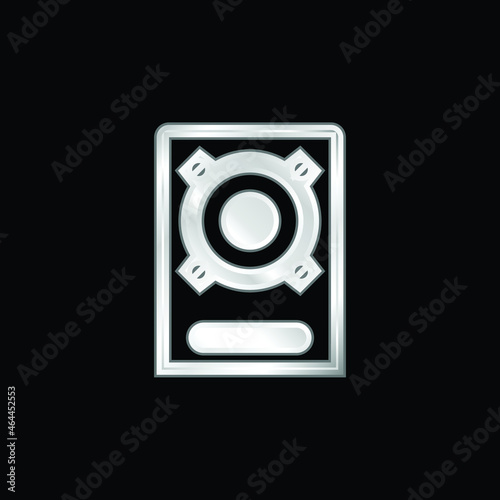 Boombox Speaker silver plated metallic icon