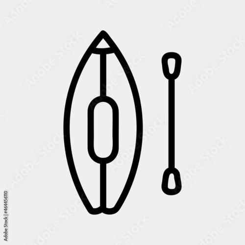Canoe icon vector illustration in line style about summer, use for website mobile app presentation