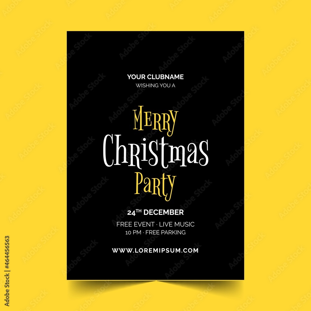 christmas party flyer template with photo vector design illustration