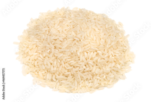 Heap of rice isolated on white background. Isolate.